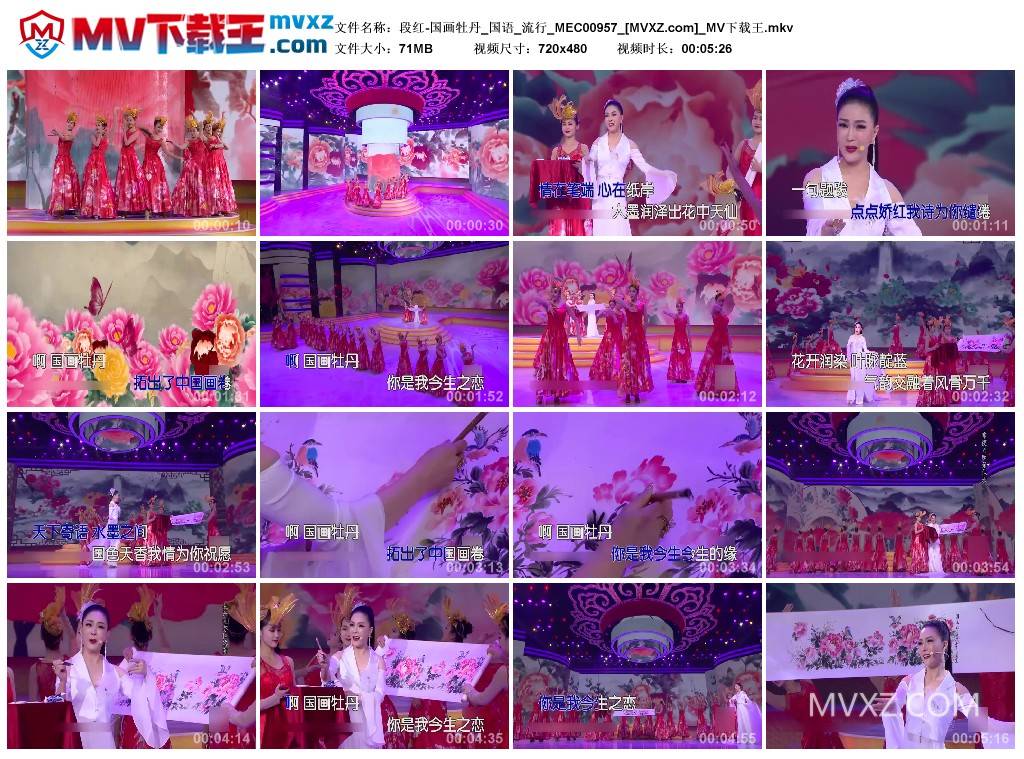 段红-国画牡丹_国语_流行_MEC00957